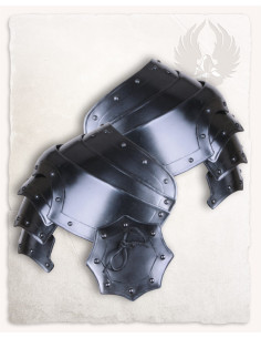 Large medieval shoulder pads, Balthasar model, blackened... 2