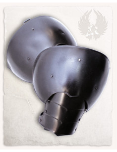 Large medieval shoulder pads, Markward model, blackened...