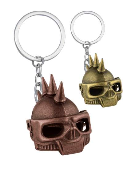 Skewered Skull Helmet Keychain...