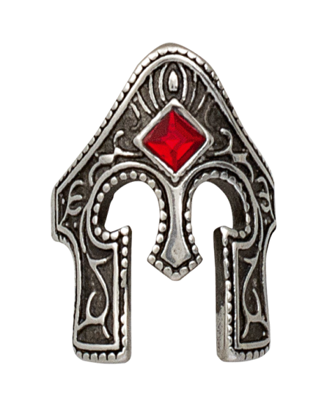 Antique steel ring Roman helmet