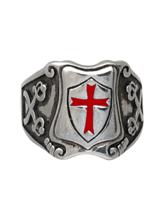 Knights Templar Shield Steel Ring