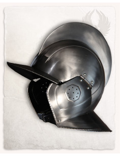 Burgundy helmet polished steel Kaspar model