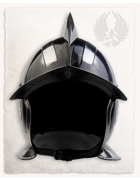 Burgundy helmet polished steel Kaspar...