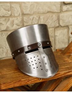 Medieval helmet polished steel Laurin model