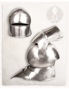 Sallet medieval helmet polished steel Mathes model