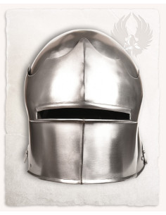 Sallet medieval helmet polished steel Mathes model 2