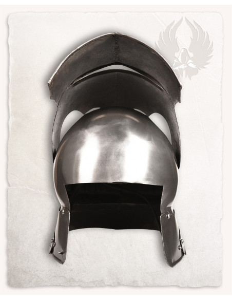 Sallet medieval helmet polished steel...