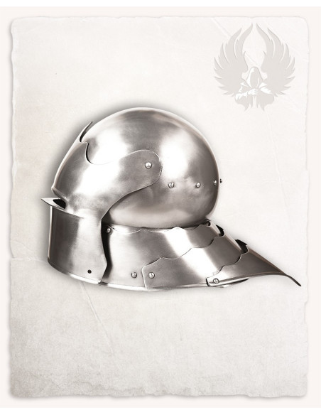 Sallet medieval helmet polished steel...