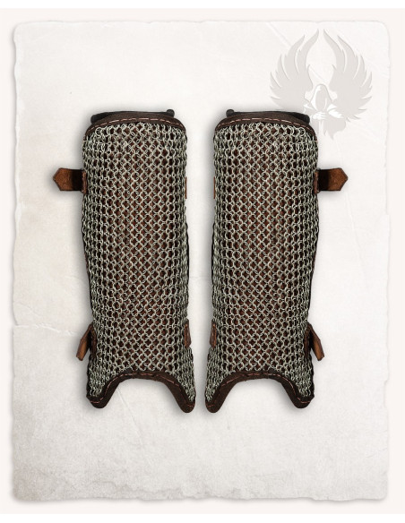 Steel chainmail greaves, Connor model