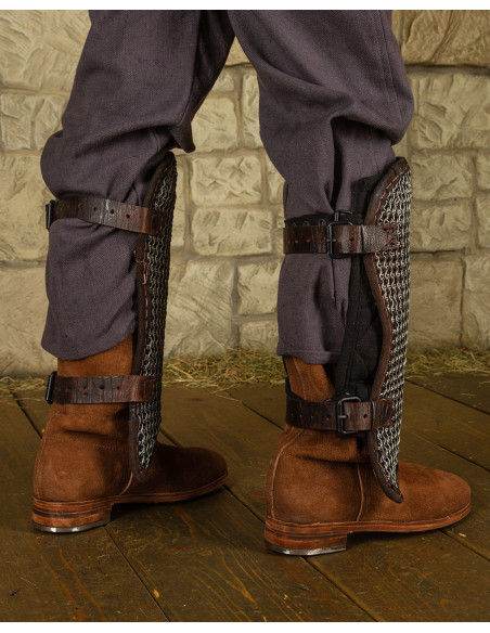 Steel chainmail greaves, Connor model