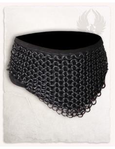 Richard model chain mail necklace, blackened finish