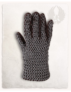 Richard chain mail gloves, steel finish