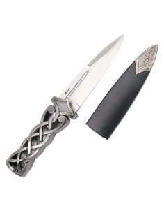 Celtic dagger braided nickel handle blue stone