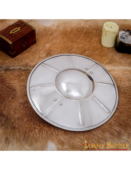 Functional medieval steel buckler...