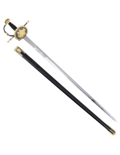 Don Quixote sword with nickel and gold finish