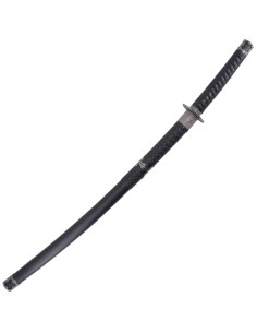 Katana with Wakizashi black wooden scabbard 2