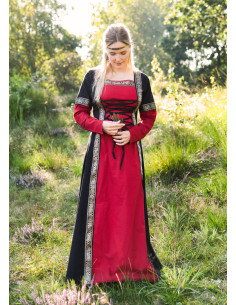 Medieval Dress Leonor in Red-Black