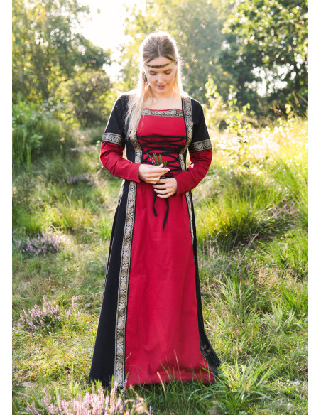 Medieval Dress Leonor in Red-Black
