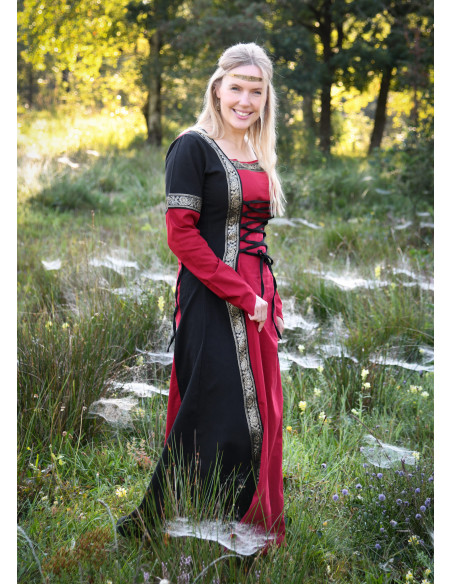 Medieval Dress Leonor in Red-Black