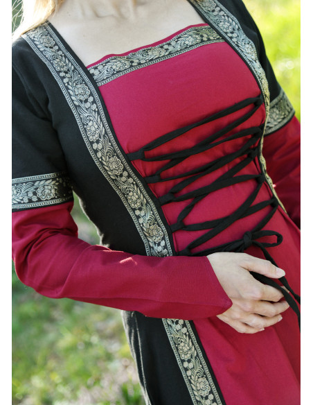 Medieval Dress Leonor in Red-Black