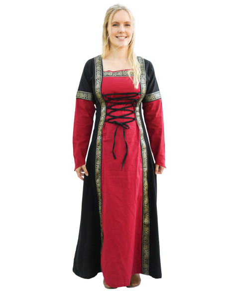 Medieval Dress Leonor in Red-Black