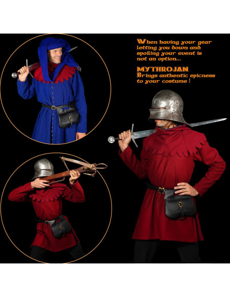 Medieval bag in black leather (21.60...