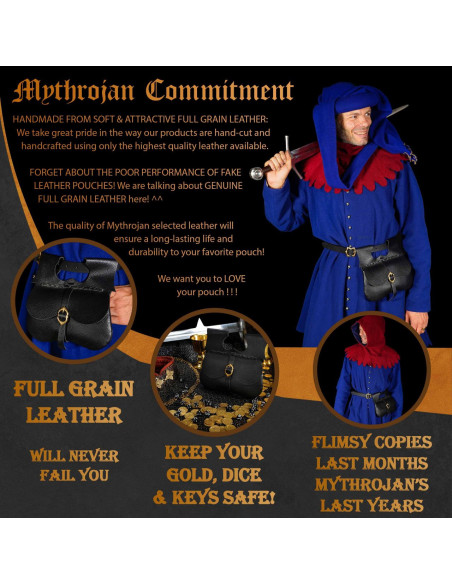 Medieval bag in black leather (21.60...