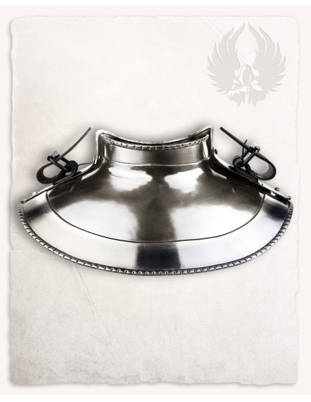 Medieval gorget in polished steel...