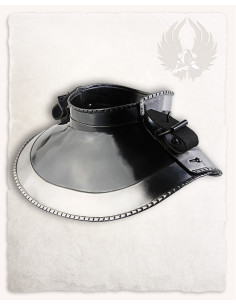 Medieval gorget in blackened steel Kaspar model