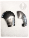 Medieval shoulder pads in polished steel Kaspar model