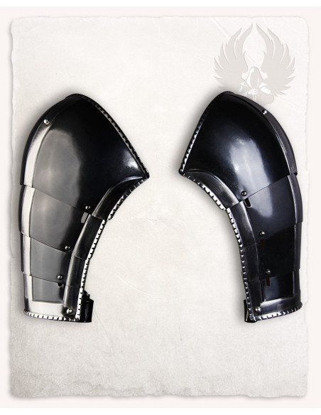 Medieval shoulder pads in blackened...
