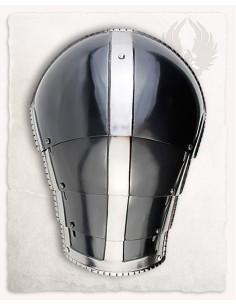 Medieval shoulder pads in blackened steel Kaspar model 2