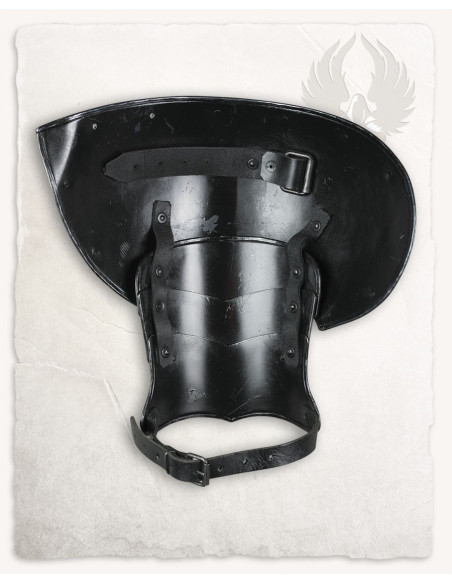 Medieval shoulder pads in aged steel...