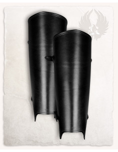Smooth Roman greaves Octavius model, black