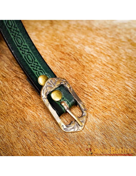 Garnet medieval belt with embossed...