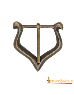 Set of 3 small medieval buckles in antique brass 2