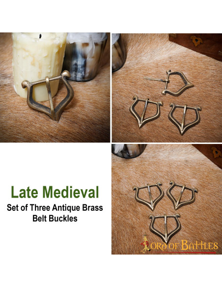 Set of 3 small medieval buckles in... Set of 3 small medieval buckles in...
