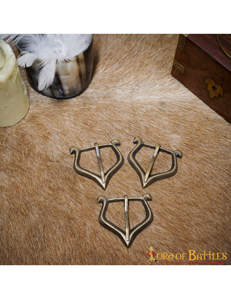 Set of 3 small medieval buckles in... Set of 3 small medieval buckles in...
