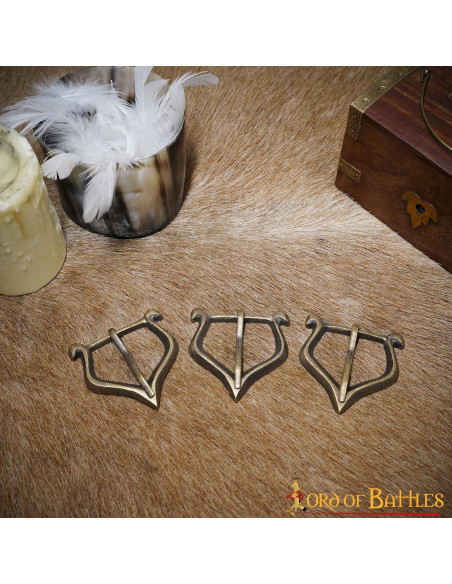 Set of 3 small medieval buckles in... Set of 3 small medieval buckles in...
