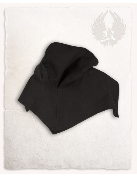 Medieval Folke Hood in cotton - black