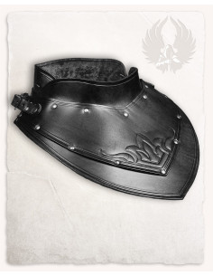 Medieval black leather gorget decorated Sigfrid model
