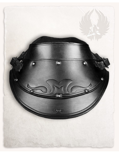 Medieval black leather gorget...