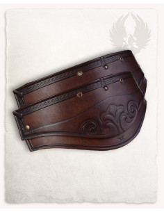 Medieval shoulder pads Artemis model, brown leather (2nd...