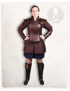 Medieval shoulder pads Artemis model, brown leather (2nd... 2