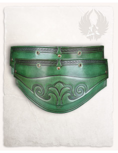 Medieval shoulder pads Artemis model, green leather (2nd...