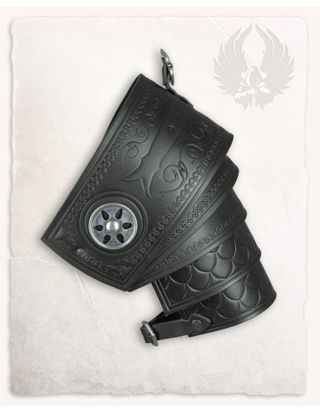 Embossed leather shoulder pads floral...