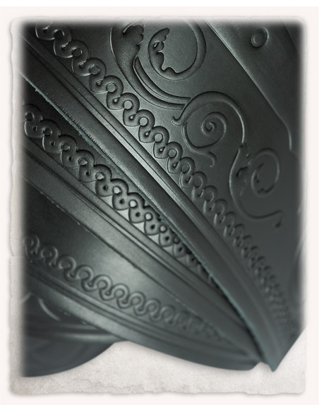 Embossed leather shoulder pads floral...