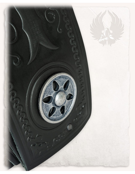 Embossed leather shoulder pads floral...