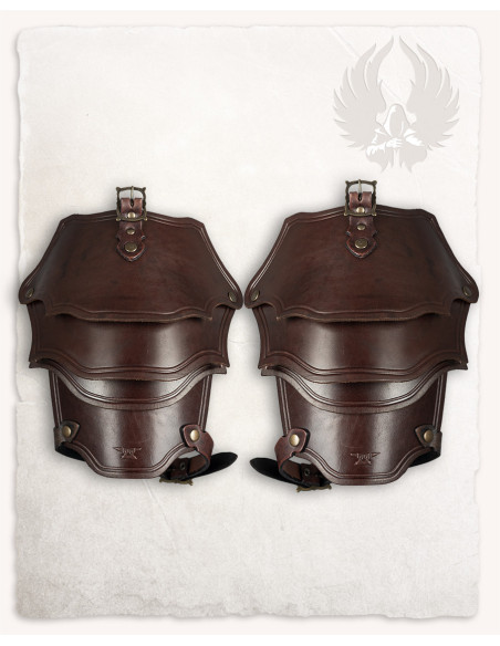 Brown leather shoulder pads Kendra...