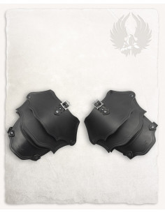 Black leather shoulder pads Kendra model (2nd edition)